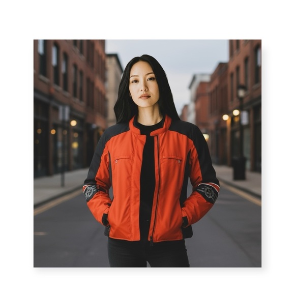 Bogner x Goan Thylmann 𖤐 Embroidery Patchwork Snowboarding Parka 𖤐 Orange 𖤐 4 - Picture 1 of 16